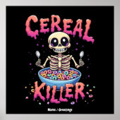 Cereal Killer Ontbijt Grappig Cereal Bowl Skelet Poster (Voorkant)