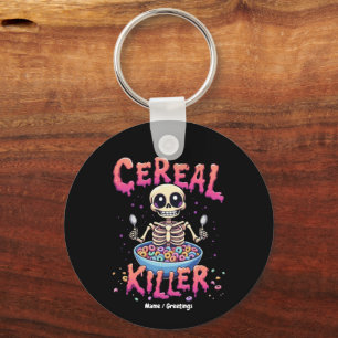Cereal Killer Ontbijt Grappig Cereal Bowl Skelet Sleutelhanger