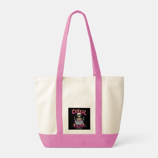 Cereal Killer Ontbijt Grappig Cereal Bowl Skelet Tote Bag (Achterkant)