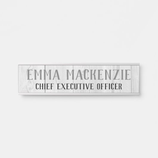 Céréales de bois blanc Hanging Porte Nom Plaque (Devant)