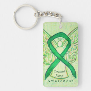 Cerebral Palsy Angel Awareness Ribbon Sleutelhange Sleutelhanger