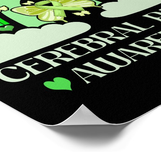 Cerebral Palsy Awareness Bleaching Rainbow Boho Poster (Hoek)