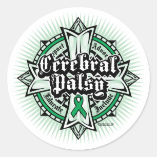 Cerebral Palsy Celtic Cross Ronde Sticker