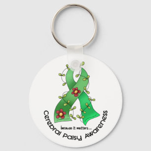 Cerebral Palsy FLOWER RIBBON 1 Sleutelhanger