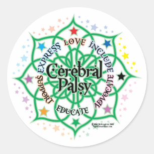Cerebral Palsy Lotus Ronde Sticker