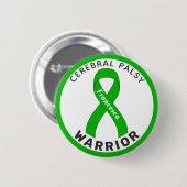 Cerebral Palsy Warrior Ribbon White Button (Voorkant /achterkant)