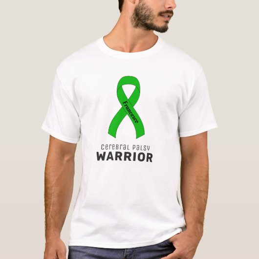 Cerebral Palsy Warrior Ribbon White Mannen T-Shirt (Voorkant)