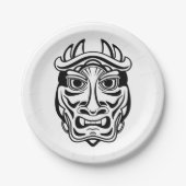 Ceremoniaal masker papieren bordje (Voorkant)
