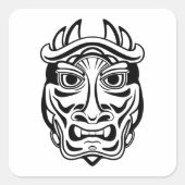 Ceremoniaal masker vierkante sticker (Voorkant)