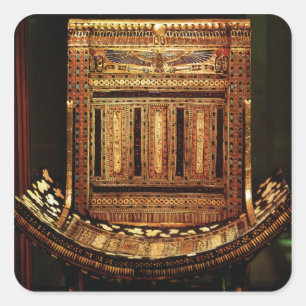 Ceremoniale voorzitter van Tutankhamun Vierkante Sticker