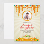 Cérémonie d'Annaprashana invitations et invitation (Devant / Derrière)