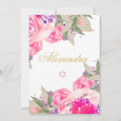 Cérémonie de baptême Hébreu Girl Gold Invitation (Dos)