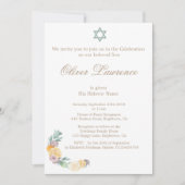 Cérémonie de baptême Hébreu Invitation de garçon (Devant)