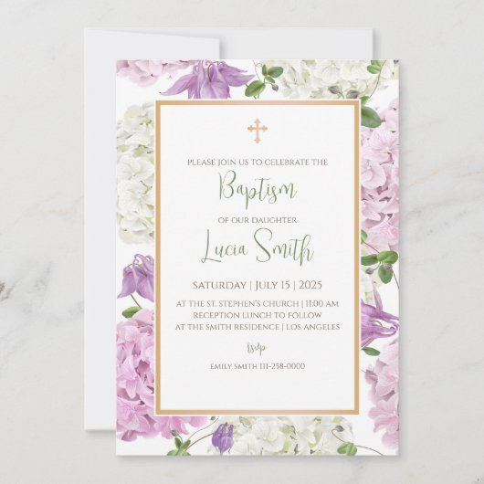 Cérémonie de baptême invitations pour le baptême d (Devant)