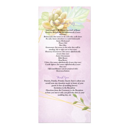 Cérémonie de fleurs de cerisier rose Programme de  (Dos)