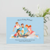 Cérémonie de graduation en ligne Invitation bleue (Debout devant)