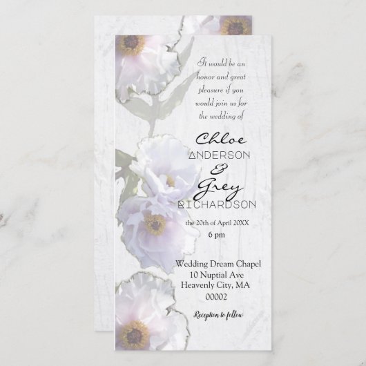 Cérémonie de Mariage corrigée Invitation avec des (Devant / Derrière)