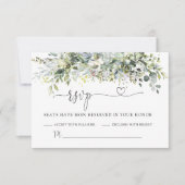Cérémonie de Mariage de fleurs vertes Carte RSVP (Devant)