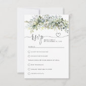 Cérémonie de Mariage de fleurs vertes Carte RSVP (Devant)