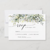 Cérémonie de Mariage de fleurs vertes Carte RSVP (Devant)