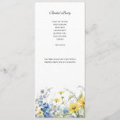 Cérémonie de mariage de jardin d'été Programme sim (Dos)