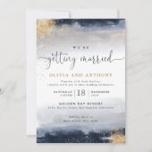 Cérémonie de Mariage de marine et d'or Invitation (Devant)