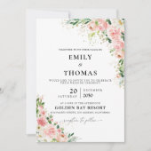 Cérémonie de Mariage de rose rose pâle Invitation (Devant)