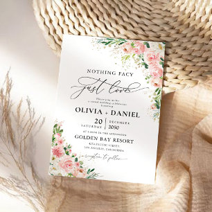 Cérémonie de Mariage de rose rose pâle Invitation