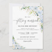 Cérémonie de Mariage Dusty Blue Invitation (Devant)