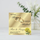 Cérémonie de Mariage gay lesbien Invitation Or (Debout devant)