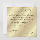 Cérémonie de Mariage gay lesbien Invitation Or (Dos)