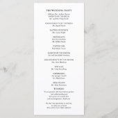 Cérémonie de Mariage Ordre du Service Programme Él (Dos)