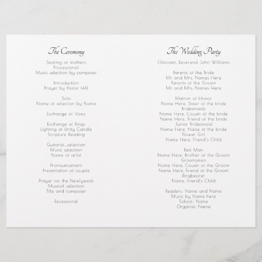 Cérémonie de Mariage rose Roses Plier Programme pl (Dos)