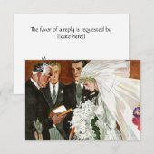 Cérémonie de mariage vintage, réponse des mariés (Devant / Derrière)