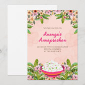 Cérémonie de sevrage de riz indien invitation Digi (Devant / Derrière)