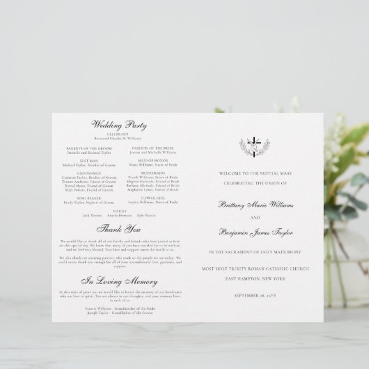 Cérémonie des Mariages catholiques avec programme  (Debout devant)