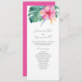 Cérémonie des Mariages tropicaux Programmes Fleurs (Devant / Derrière)