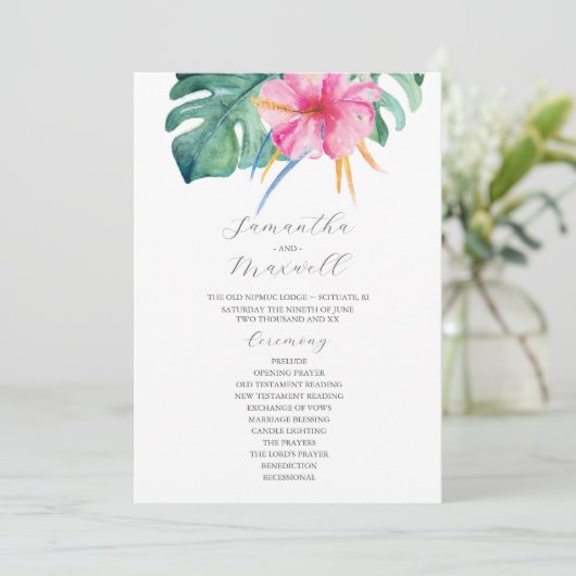 Cérémonie des Mariages tropicaux Programmes Fleurs (Debout devant)