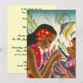 CÉRÉMONIE DU MARIAGE TROPICAL FAIRE-PART DE MARIAG (Devant / Derrière)