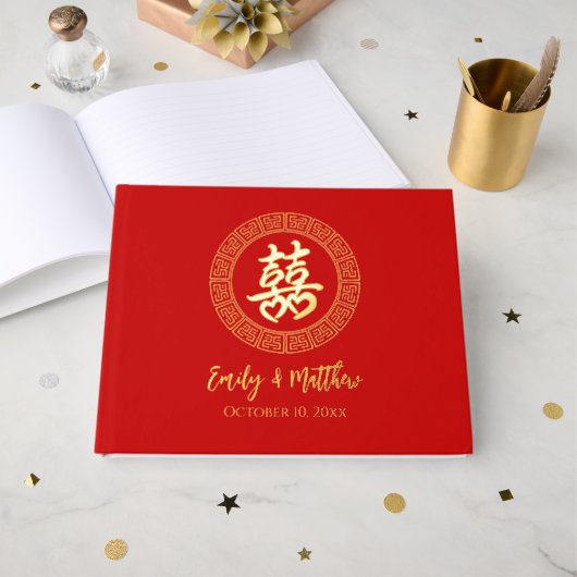 Cérémonie du thé chinois mariage cadre circulaire (Recto ouvert)