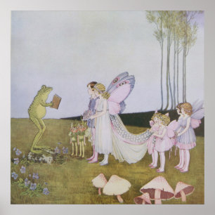  ceremonie Fairy, Retro Fairytale Poster
