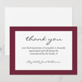 Cérémonie funéraire Carte de remerciements Bourgog (Devant / Derrière)