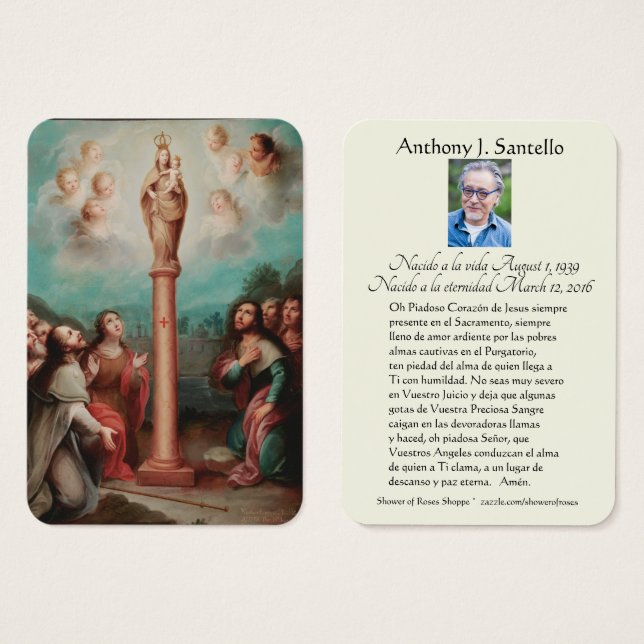 Cérémonie funéraire espagnole Mary El Pilar (Devant & derrière)