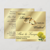 Cérémonie gay lesbienne Mariage Invitation Gold (Devant / Derrière)