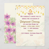 Cérémonie Grihapravesh Invitations (Devant / Derrière)