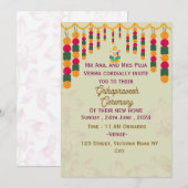 Cérémonie Grihapravesh Invitations (Devant / Derrière)