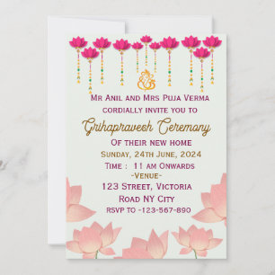 Cérémonie Grihapravesh Invitations
