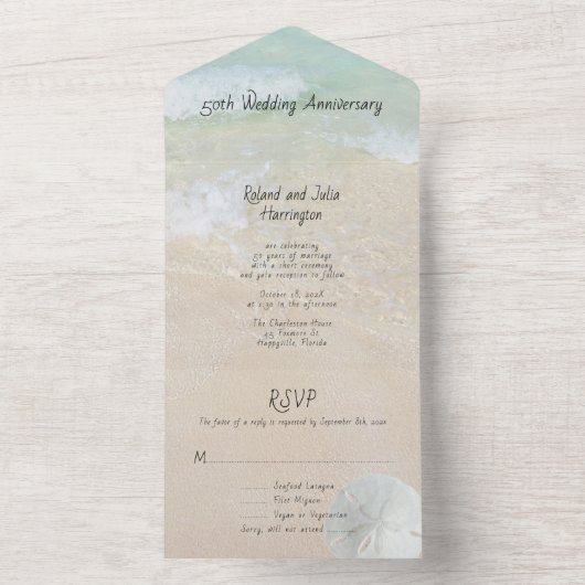 Cérémonie Mariage de bord de mer Invitation (À l'intérieur)