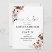 Cérémonie Mariage de soie Florale Invitation (Devant)