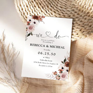 Cérémonie Mariage de soie Florale Invitation